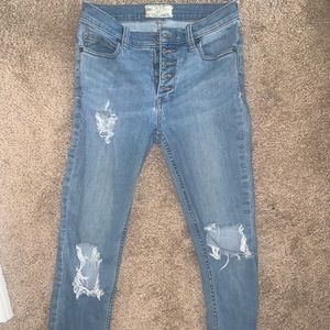 Distressed free people skinny jeans